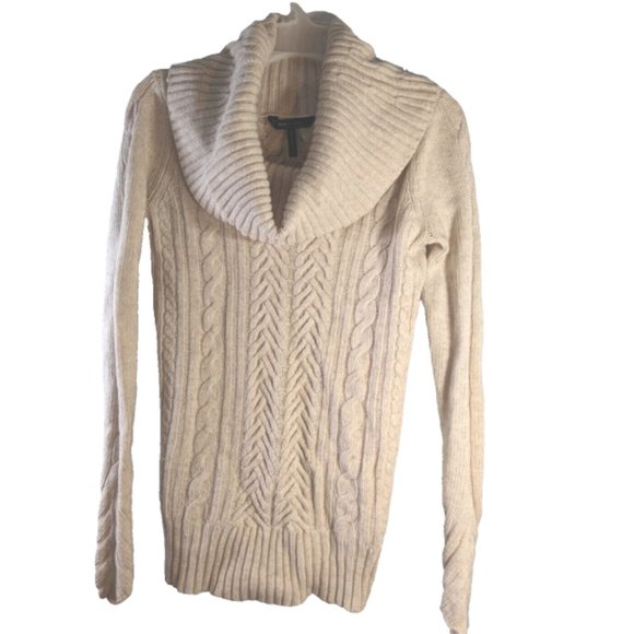 BCBG Maxazria Women's Cowl Neck Cable Knit Sweater Wool Blend L/S Cardig… - Picture 2 of 12